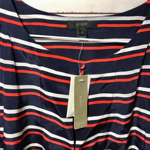 J. Crew Striped Silk Dress NWT - Picture 4 of 6